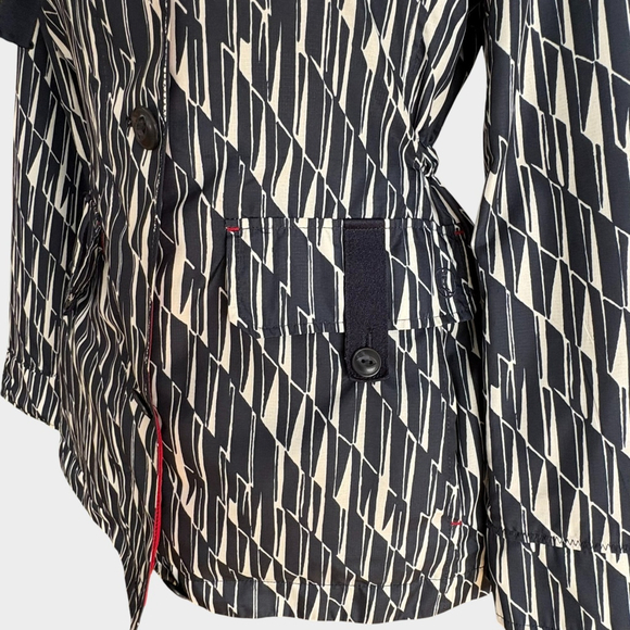 Lands End Storm Raker Navy White Geometric Hooded Jacket S - Picture 8 of 11